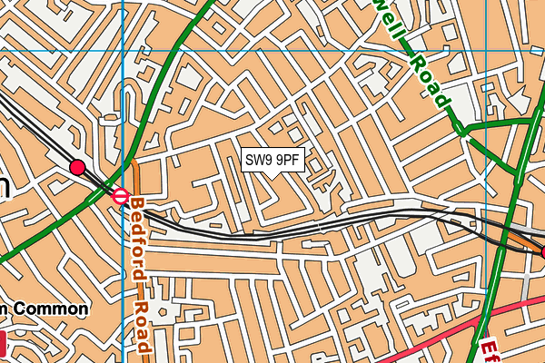 SW9 9PF map - OS VectorMap District (Ordnance Survey)