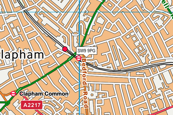 SW9 9PG map - OS VectorMap District (Ordnance Survey)