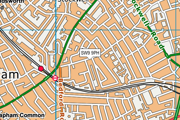 SW9 9PH map - OS VectorMap District (Ordnance Survey)