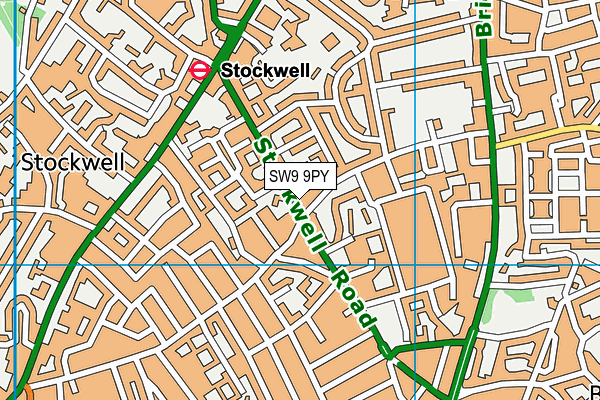 SW9 9PY map - OS VectorMap District (Ordnance Survey)