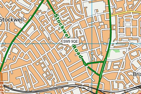 SW9 9QE map - OS VectorMap District (Ordnance Survey)