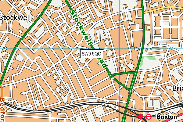 SW9 9QG map - OS VectorMap District (Ordnance Survey)