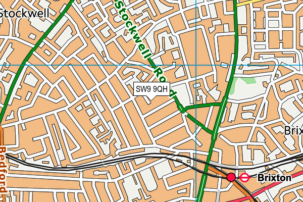 SW9 9QH map - OS VectorMap District (Ordnance Survey)