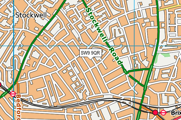 SW9 9QR map - OS VectorMap District (Ordnance Survey)