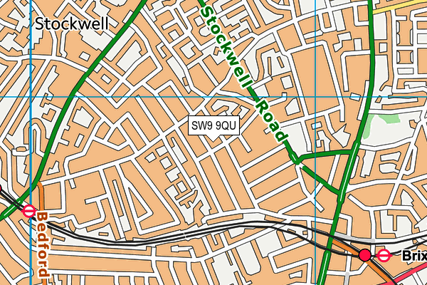 SW9 9QU map - OS VectorMap District (Ordnance Survey)