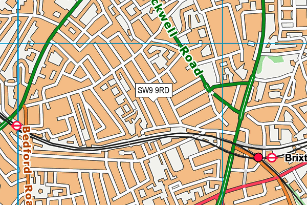 SW9 9RD map - OS VectorMap District (Ordnance Survey)