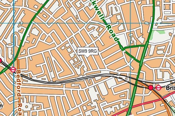 SW9 9RG map - OS VectorMap District (Ordnance Survey)