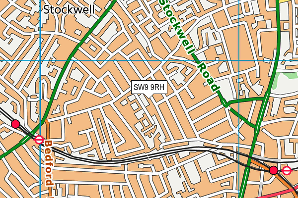 SW9 9RH map - OS VectorMap District (Ordnance Survey)