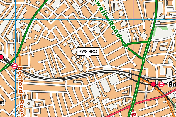 SW9 9RQ map - OS VectorMap District (Ordnance Survey)