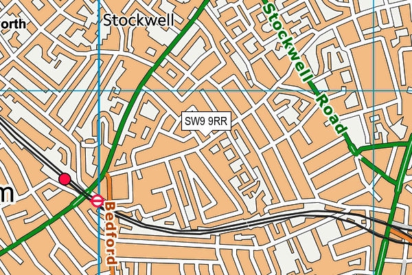 SW9 9RR map - OS VectorMap District (Ordnance Survey)