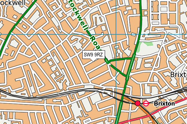 SW9 9RZ map - OS VectorMap District (Ordnance Survey)