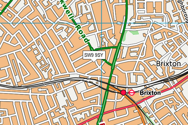 SW9 9SY map - OS VectorMap District (Ordnance Survey)