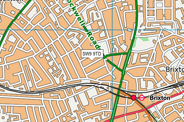 SW9 9TD map - OS VectorMap District (Ordnance Survey)