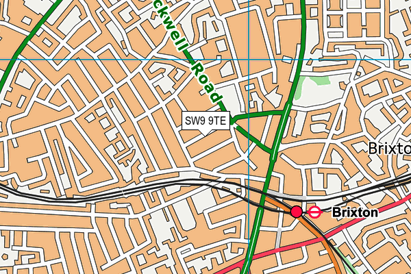 SW9 9TE map - OS VectorMap District (Ordnance Survey)