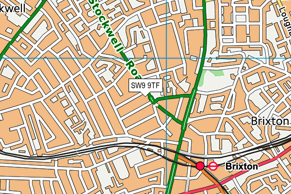 SW9 9TF map - OS VectorMap District (Ordnance Survey)