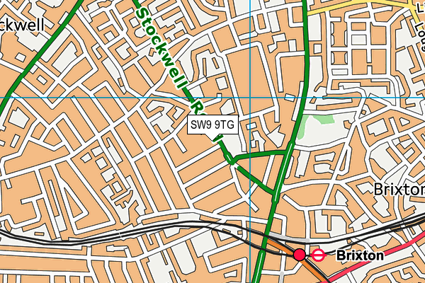 SW9 9TG map - OS VectorMap District (Ordnance Survey)