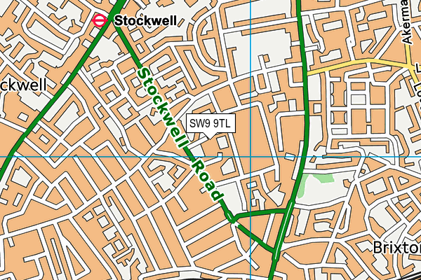 SW9 9TL map - OS VectorMap District (Ordnance Survey)