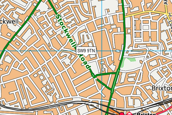 SW9 9TN map - OS VectorMap District (Ordnance Survey)