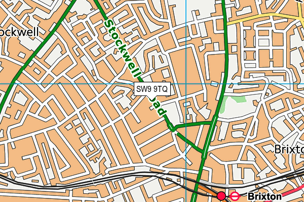 SW9 9TQ map - OS VectorMap District (Ordnance Survey)