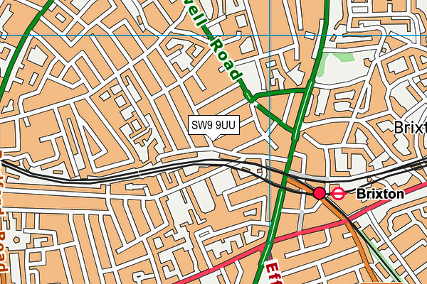 SW9 9UU map - OS VectorMap District (Ordnance Survey)