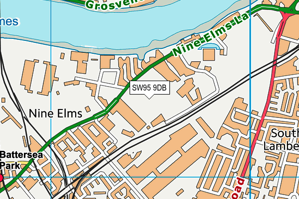 SW95 9DB map - OS VectorMap District (Ordnance Survey)