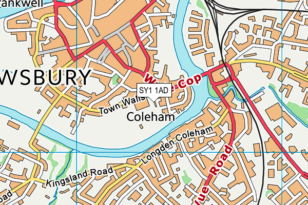 SY1 1AD map - OS VectorMap District (Ordnance Survey)