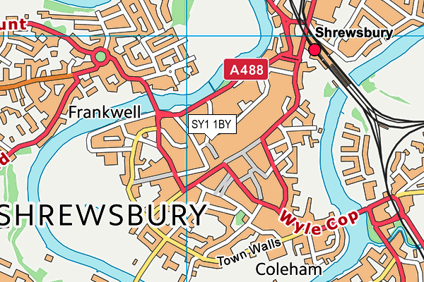 SY1 1BY map - OS VectorMap District (Ordnance Survey)