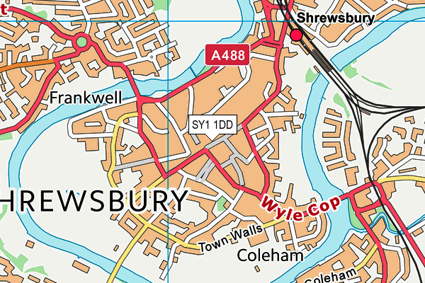 SY1 1DD map - OS VectorMap District (Ordnance Survey)