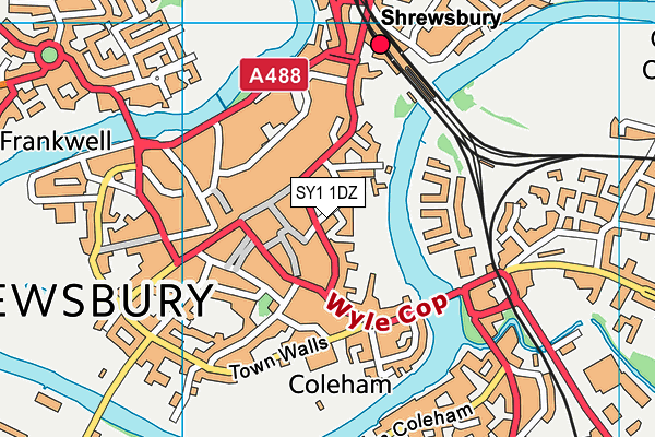Body Image Health & Fitness (Closed) map (SY1 1DZ) - OS VectorMap District (Ordnance Survey)