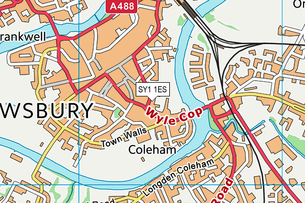 SY1 1ES map - OS VectorMap District (Ordnance Survey)