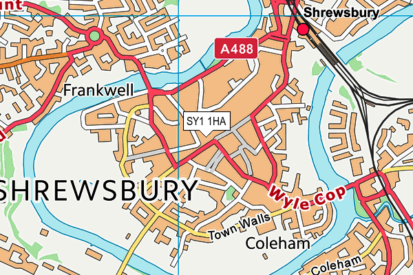 SY1 1HA map - OS VectorMap District (Ordnance Survey)