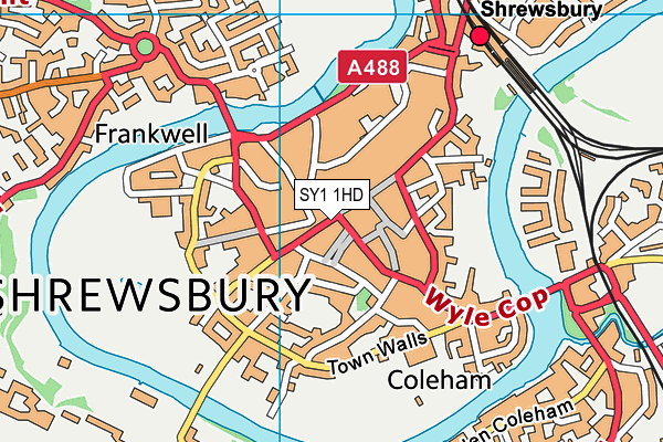 SY1 1HD map - OS VectorMap District (Ordnance Survey)