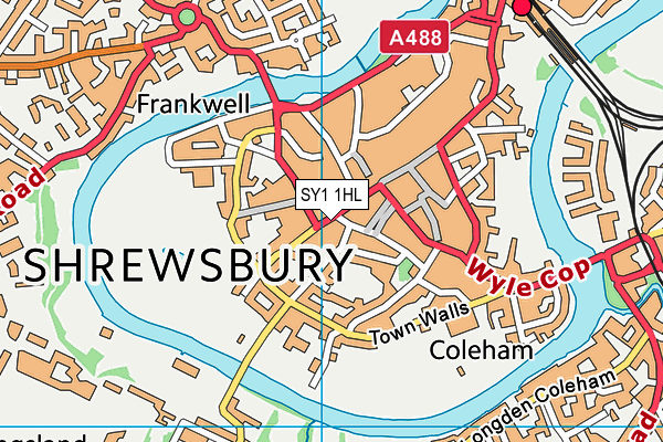 SY1 1HL map - OS VectorMap District (Ordnance Survey)