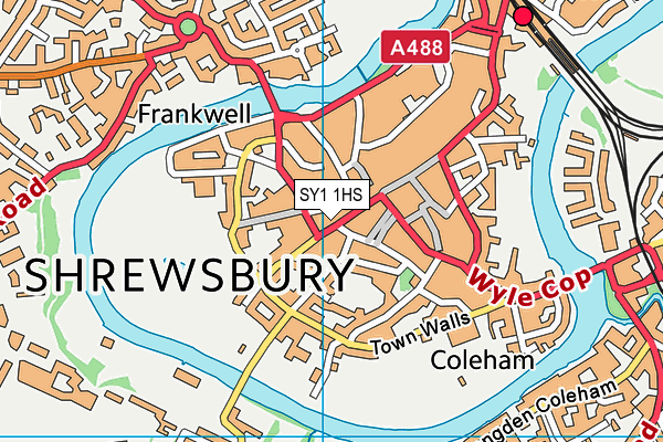 SY1 1HS map - OS VectorMap District (Ordnance Survey)