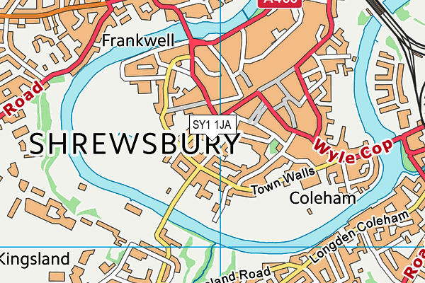 SY1 1JA map - OS VectorMap District (Ordnance Survey)