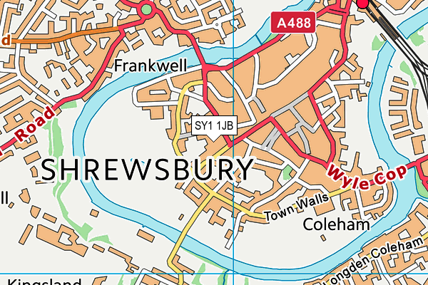 SY1 1JB map - OS VectorMap District (Ordnance Survey)