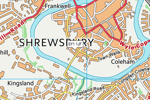 SY1 1JF map - OS VectorMap District (Ordnance Survey)