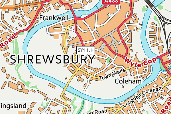 SY1 1JH map - OS VectorMap District (Ordnance Survey)