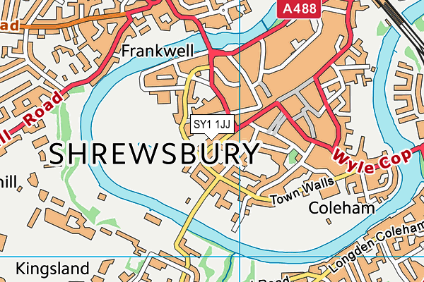 SY1 1JJ map - OS VectorMap District (Ordnance Survey)