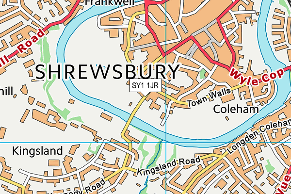 SY1 1JR map - OS VectorMap District (Ordnance Survey)