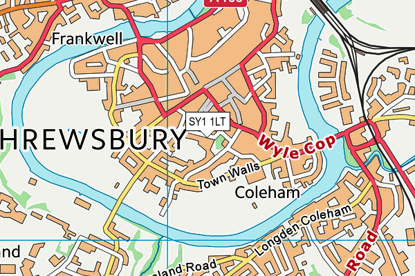 SY1 1LT map - OS VectorMap District (Ordnance Survey)