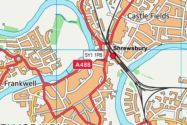 SY1 1PB map - OS VectorMap District (Ordnance Survey)