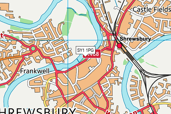 SY1 1PG map - OS VectorMap District (Ordnance Survey)