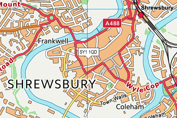 SY1 1QD map - OS VectorMap District (Ordnance Survey)