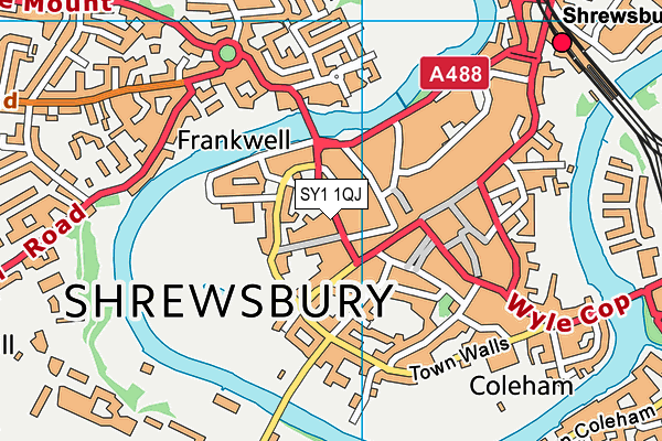 SY1 1QJ map - OS VectorMap District (Ordnance Survey)