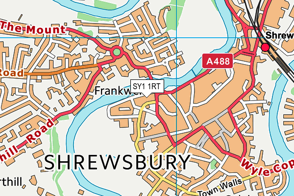 Anytime Fitness (Shrewsbury) map (SY1 1RT) - OS VectorMap District (Ordnance Survey)