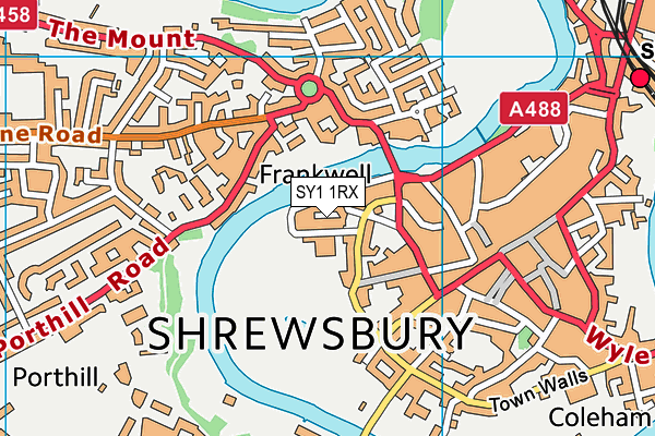 Shrewsbury Colleges Group map (SY1 1RX) - OS VectorMap District (Ordnance Survey)