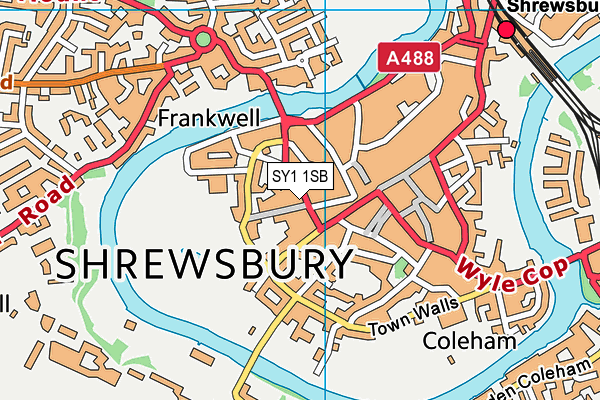 SY1 1SB map - OS VectorMap District (Ordnance Survey)