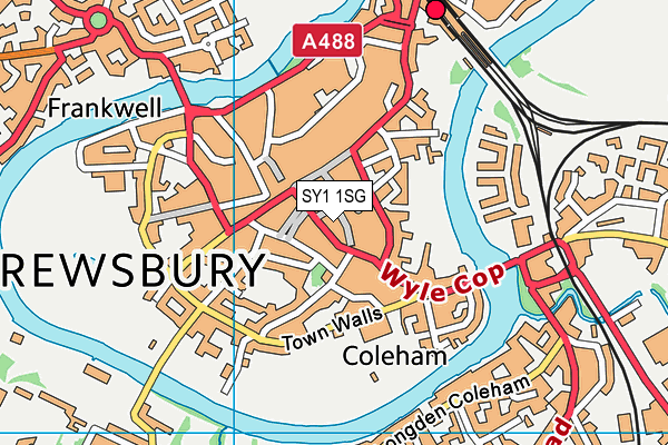 SY1 1SG map - OS VectorMap District (Ordnance Survey)