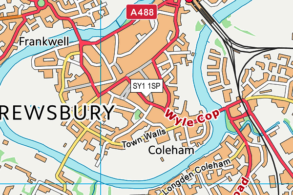 SY1 1SP map - OS VectorMap District (Ordnance Survey)